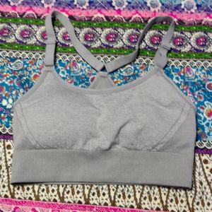 Gray sports bra